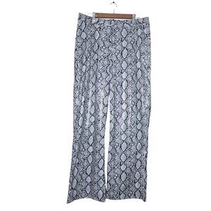 Boohoo Snake Print Faux Leather Wide Leg Trousers
